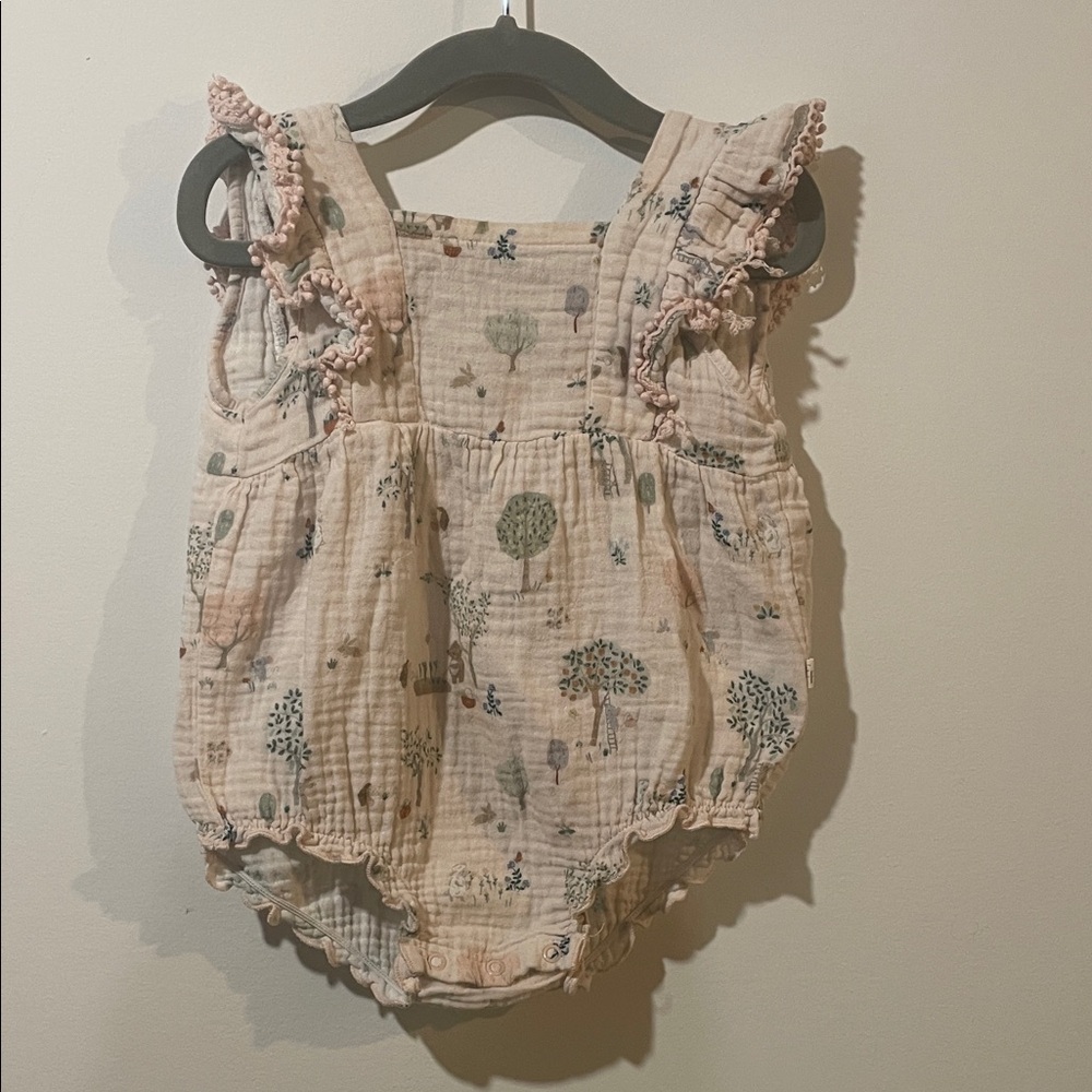 Elegant Baby  Baby Romper with Ruffle Sleeves 9-12 Months